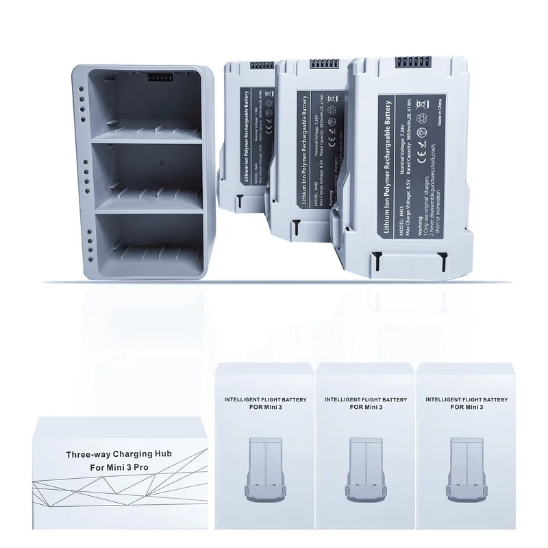 Brand New 3*JMI3 28.41Wh Smart Flight Battery + Charger Applicable to Dajiang Mini 3 Pro Uav