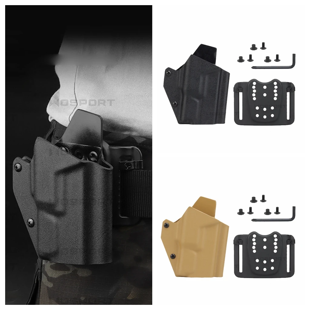 

Tactical Kydex Holster for Glock 17 19 19X 45 Belt Paddle Holsters Adapt to XC1 Pistol Lights Hunting Holster