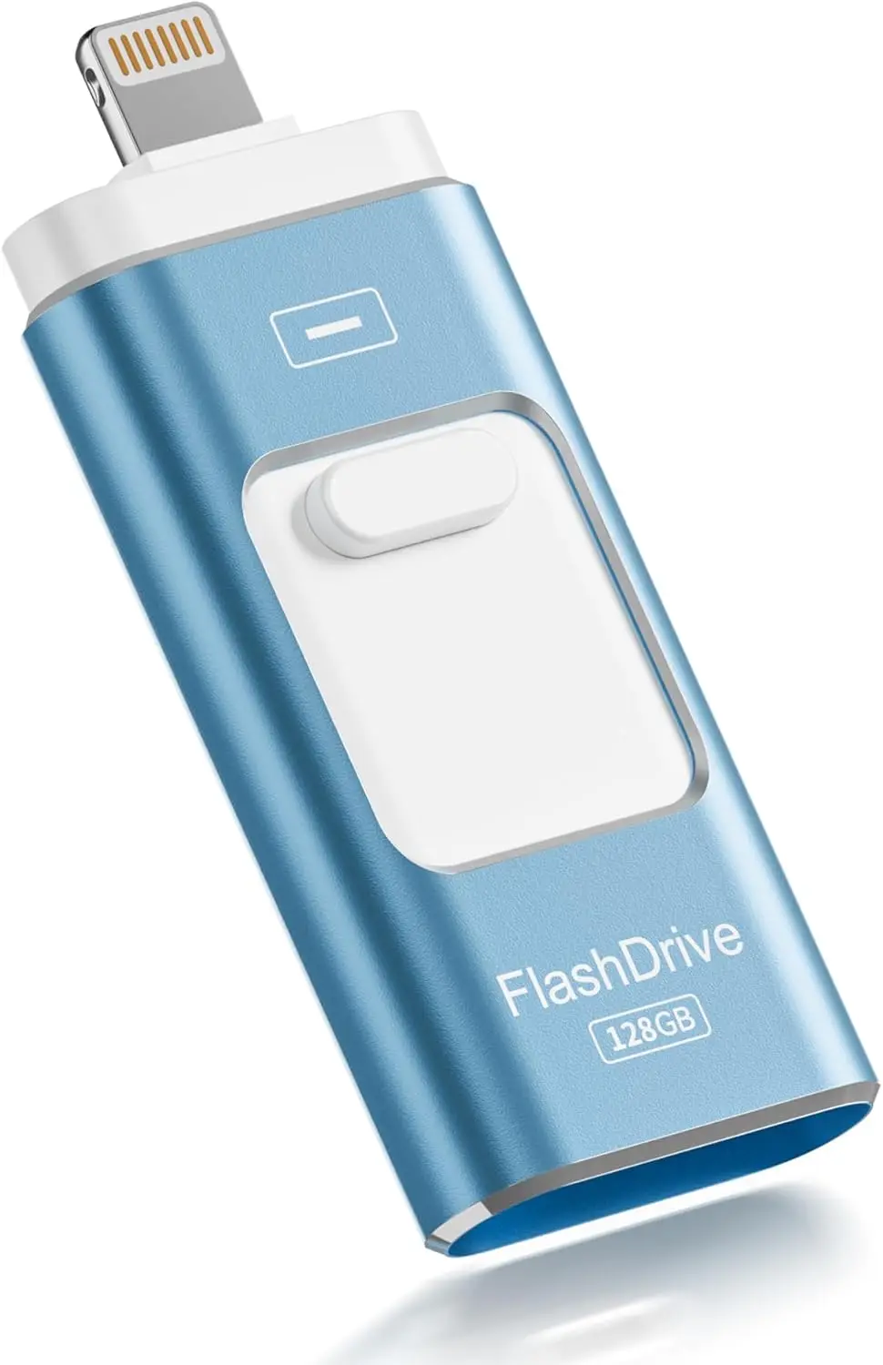 

128GB iPhone Flash Drive Photo Stick, MFi Certified USB Memory for Photos Videos, High Speed External Storage for iPhone/iPad/Android/PC (Blue)