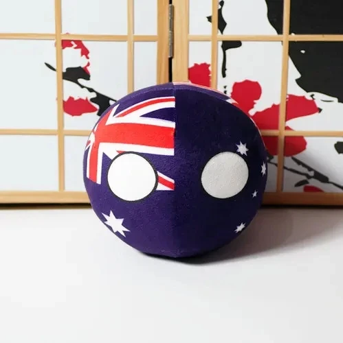 Countryballs Pluche Pop Australië Nieuw-Zeeland Kiribati Vanuatu Tuvalu Bal Polandbal Knuffel Kussen Speelgoed Voor Cadeau