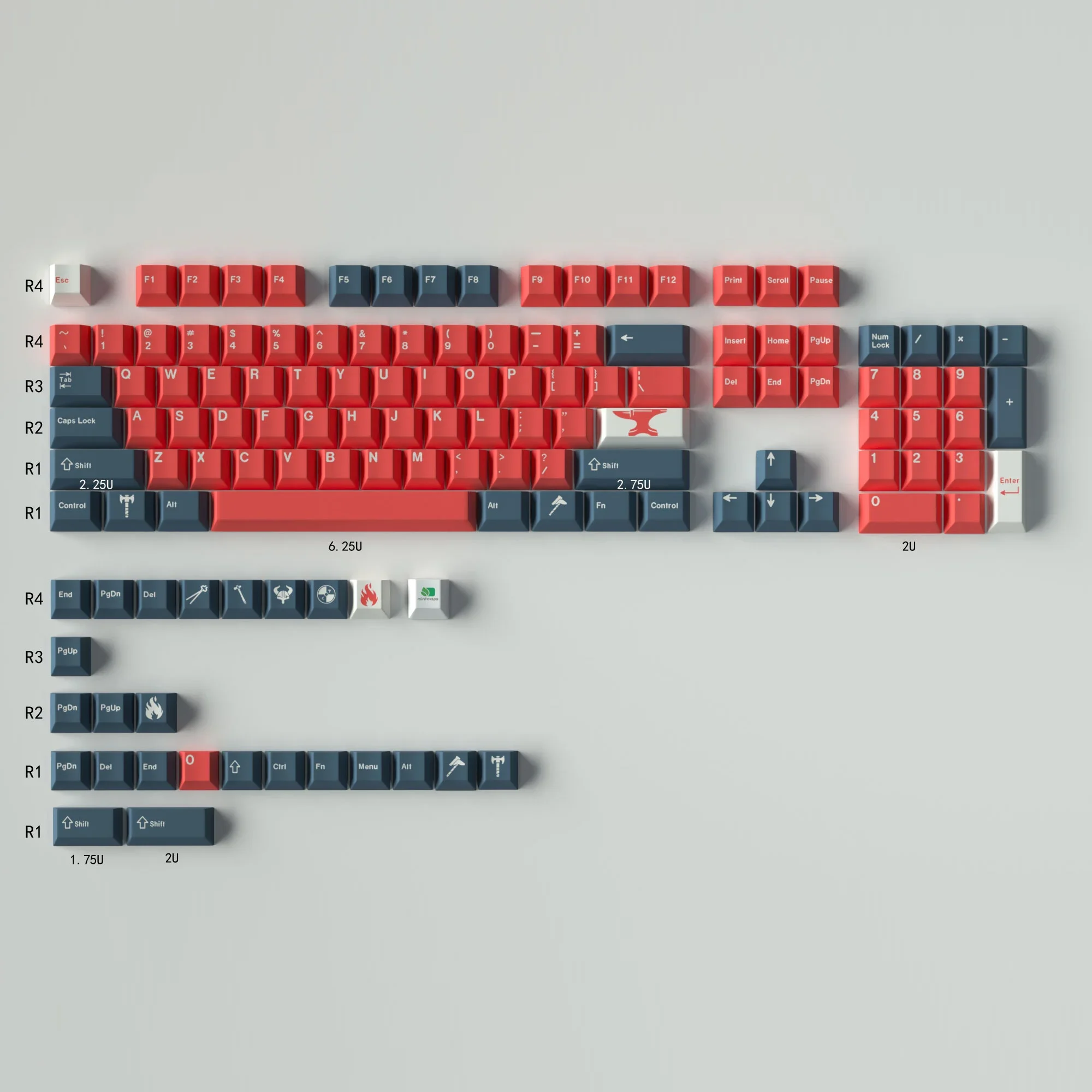 Re-forged Keycap Orange Red PBT Hot Sublimation 130 Keys Cherry Original Factory Height