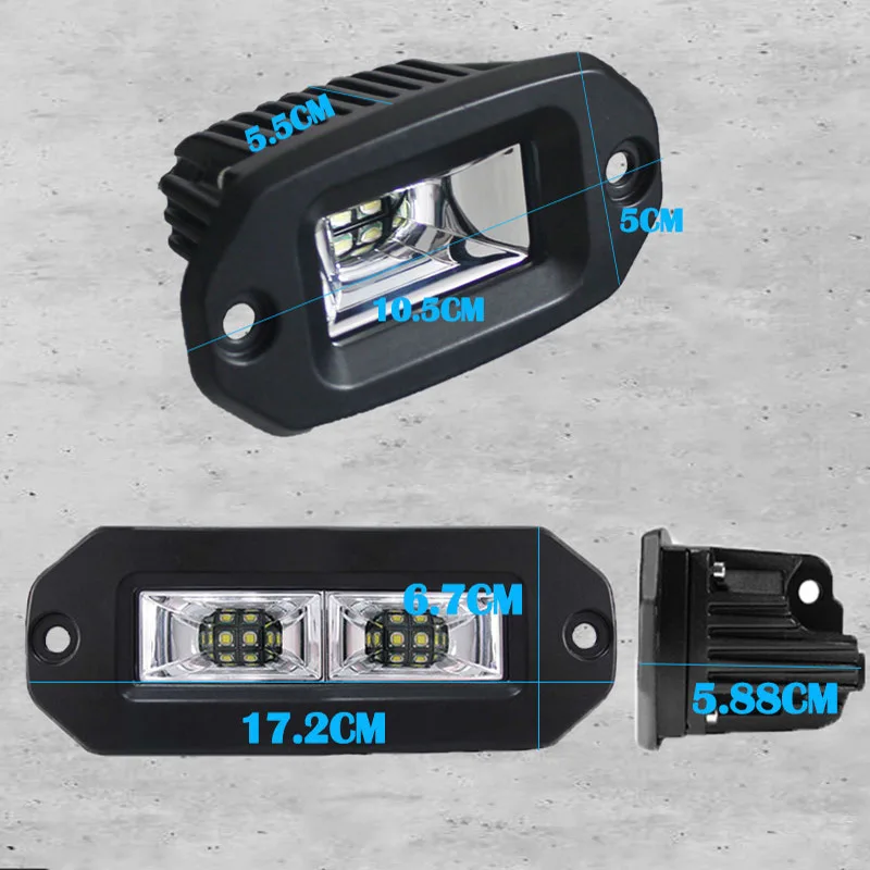 2X Car LED Modified Car Lights for Jeep Wrangler JK TJ Fog lights 40W Work Light Front Bumper Headlights LED 6000K White Bulb - view 5