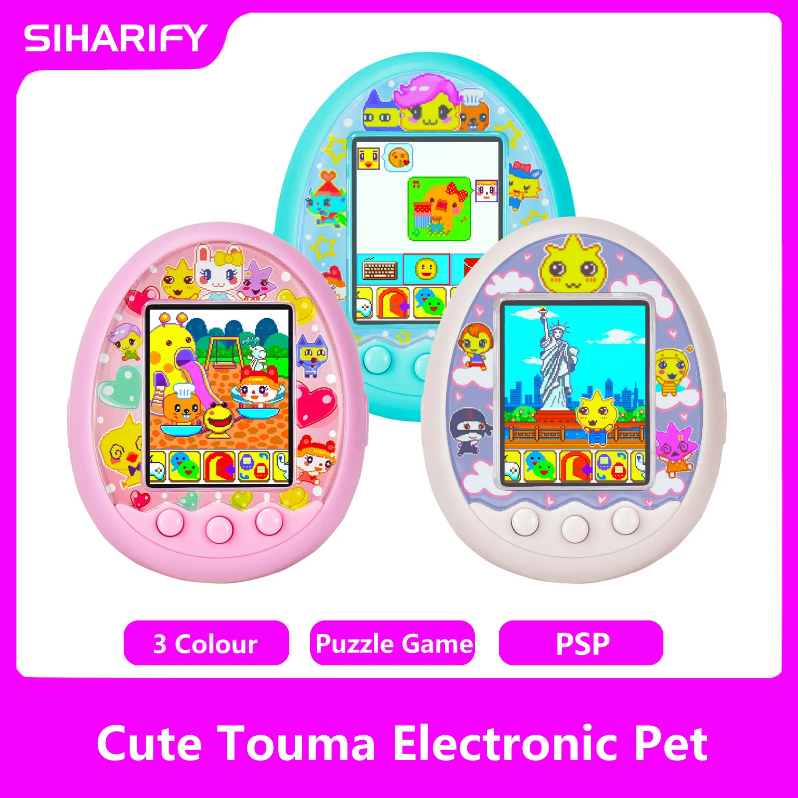 Tamagotchis Funny Kids Electronic Pets Toys Nostalgic Pet In One Virtual Cyber Pet Interactive Toy Digital Screen E-pet Color HD