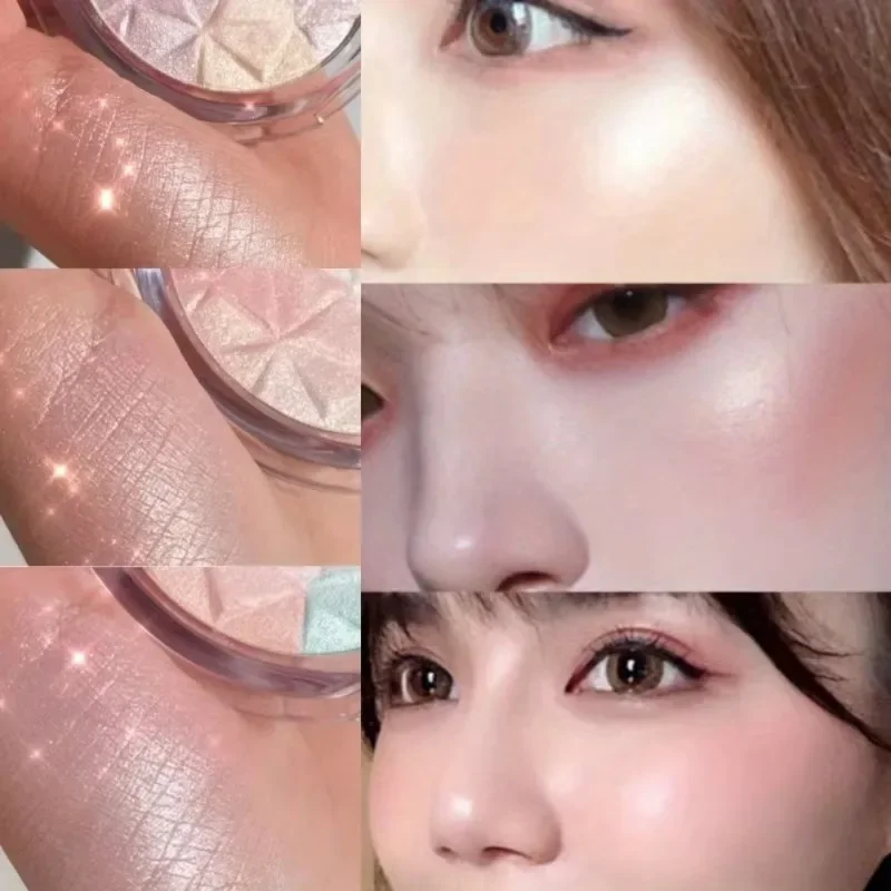 지속되는 쉬머 하이라이터 파우더 매트 진주 빛 글리터 브라이트 페이스 컨투어 팔레트 여성 화장품
