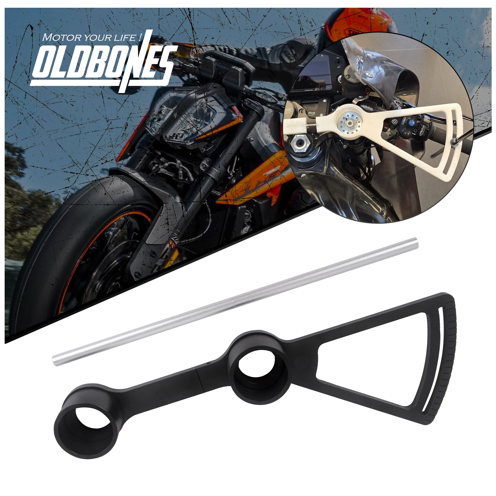 Oldbones Motorcycle Handlebar Alignment Adjust Tool Clip On Bar Universal Aluminum Handlebar Angle Ruler Tools