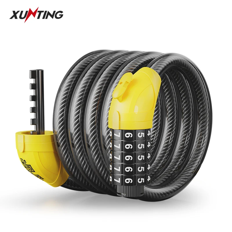 

Xunting Mountain Bike Lock 5 Digit Password Lock Anti-theft Portable Security Steel Chain Motorcycle Password Lock