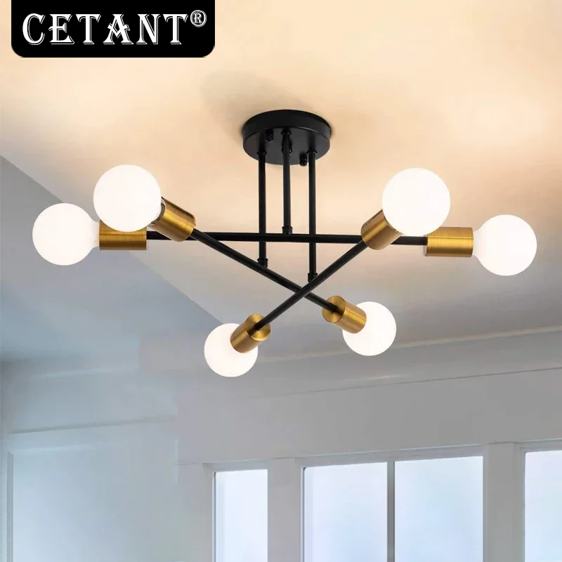 

Nordic LED Chandelier Multi Heads Rotatable Iron Indoor Lighting For Living Room Bedroom Study Dining Room Hotel Lobby Luminaire