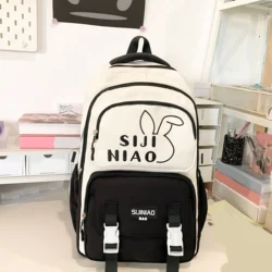 japanese style ins trendyy simple backpack fashion versatile contrasting color backpack female large capacity junior high school student school bag holiday travel bag