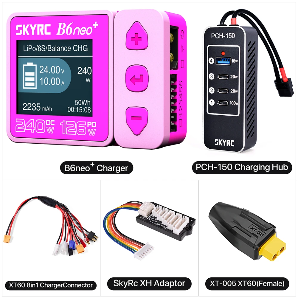 SKYRC B6neo/B6neo + LiPo Batterij Smart Balans Lader DC 200 W PD 80 W Ingang voor RC Model auto Schip Boot Vliegtuig