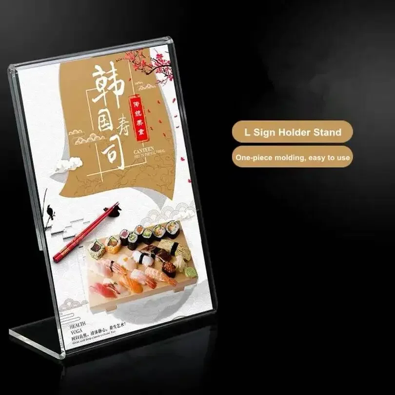 5PCS A5 Acrylic Poster Menu Holder Lean to Perspex Leaflet Display Stands Sign Holder Information Stand Business Card Holder