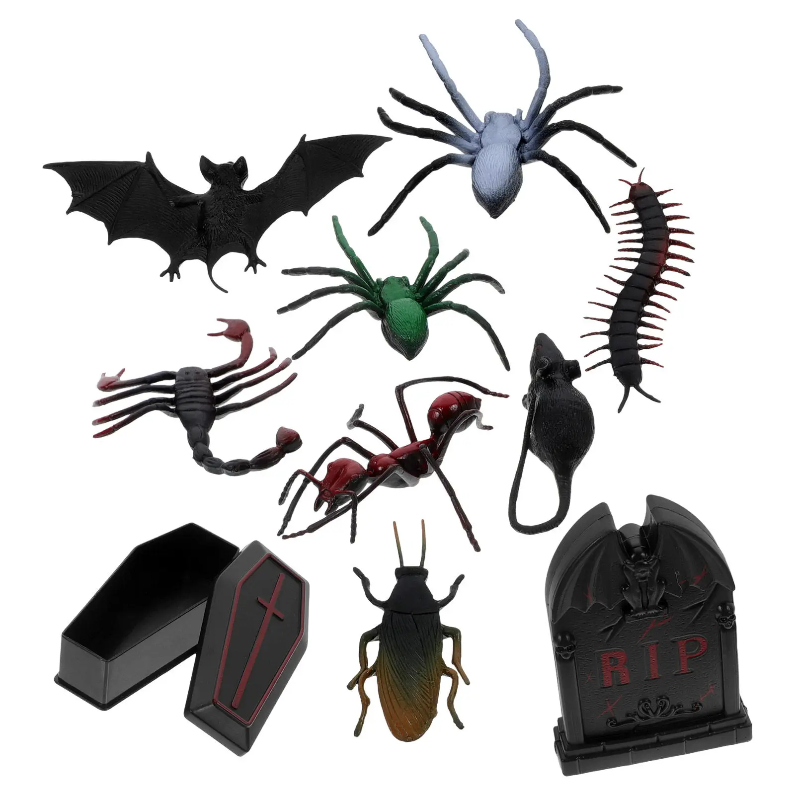 

1 Set Mini Halloween Grave Coffin Decorations Spooky Haunted House Layout Prop Halloween Village Ornament Miniature Accessories