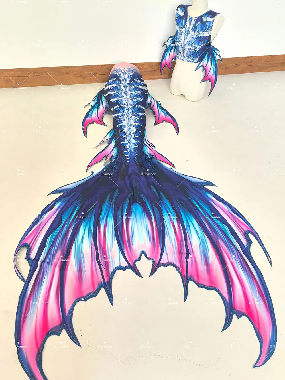 New Dragon Bone Mermaid Tail One-Piece Free Diving Swimsuit, Aquarium Mermaid Performance Show Shooting Swimsuit