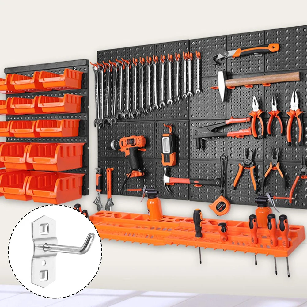 

12pcs Single Diagonal Hooks Heavy Duty Metal Tool Hangers Pegboard Organizer Wall Storage Garage Workshop Hooks