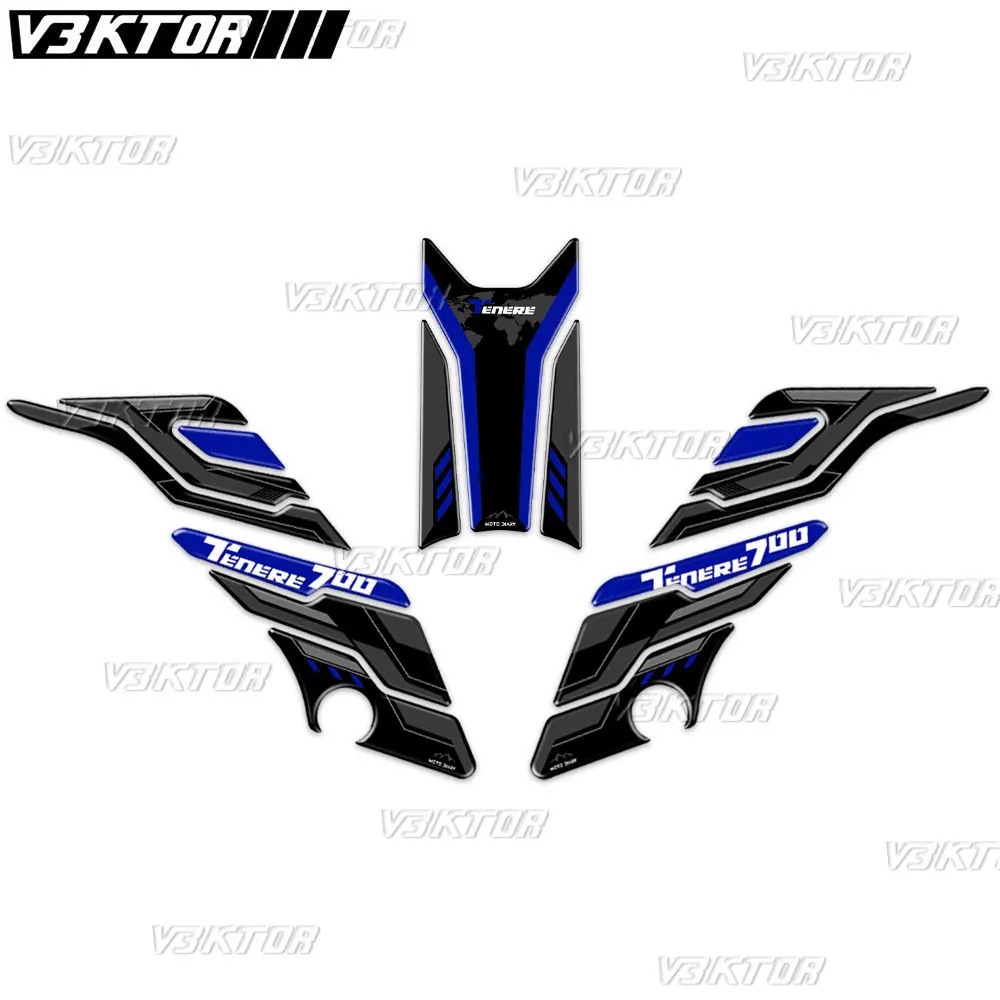 3D Resin Tank Pad Sticker Motorcycle Fuel Tank Protection Decal For Tenere 700 TENERE700 XT700 Tenere 2019-2024 2023 2022 2021