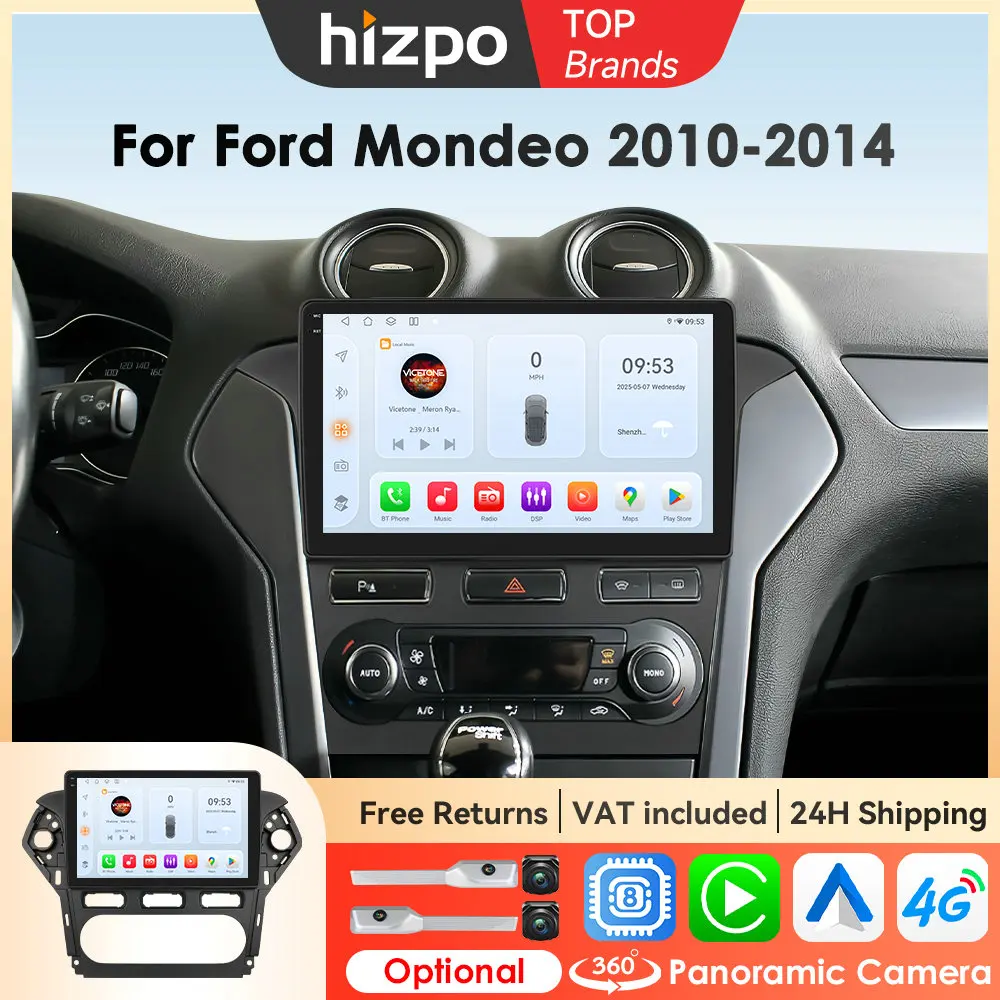 Hizpo 10,1 "Intelligente Auto Systeme Für Ford Mondeo 4 MK4 2010-2014 5G Wifi Auto Radio multimedia-Player GPS Navigation Autoradio