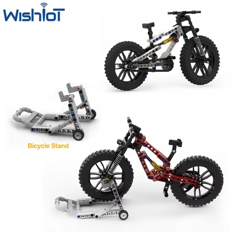 

Simulation Mountain Bike Model Building Blocks With Shock Absorber Arm +Chain Assembled Off-road Bicycle MOC Bricks Boys Gifts