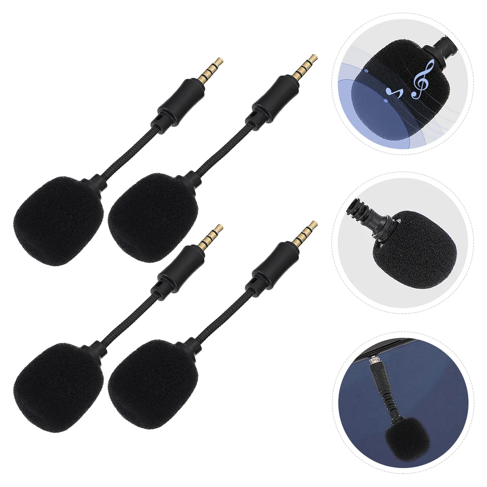 

4 PCS Mini Microphone Recording for Live Singing Portable Streaming Voice Home Laptop Cell Noise Canceling