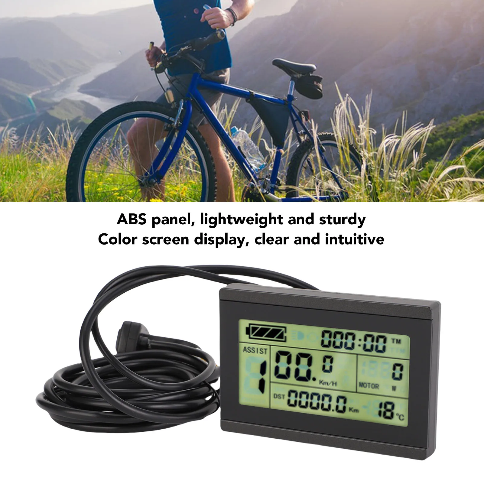 

Mountain Bike Display Meter Color Screen Cycling Control Panel Durable External Buttons for Electric Bikes Scooters SM Connector