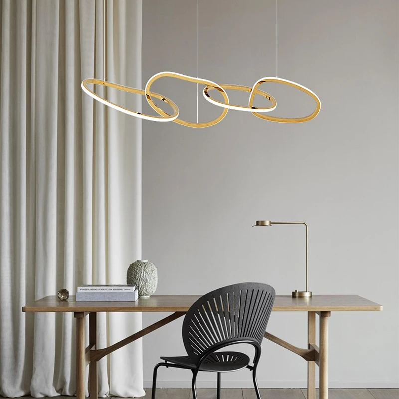 Lampe LED Circulaire Suspendue au Design Nordique Moderne, Luminaire Décoratif d'Nik, Idéal pour un Salon, une Chambre à Coucher ou un Restaurant