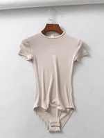 Summer Sexy Slim Fit Women's Short Sleeve O-neck Bodysuits Rompers Streetwear Jumpsuits for Fashionable Ladies - Image 6