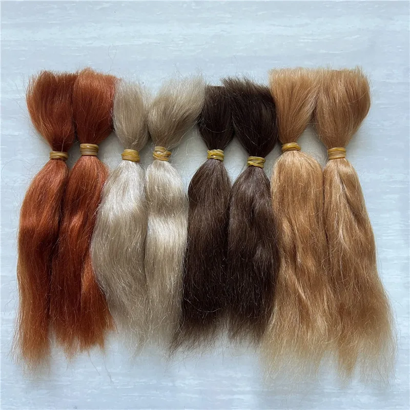 7 Kleuren Reborn Baby Pop Pure Mohair Donker Bruin/Gouden/Wit/Zwart Kleuren Hand Geworteld Mohair Voor diy Reborn Baby Pop/Bjd