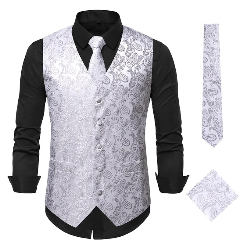 Luxury Gold Floral Jacquard Dress Vest Men 2023 Brand Sleeveless Waistcoat Men Gilet Homme Costume Business Wedding Tuxedo Vests