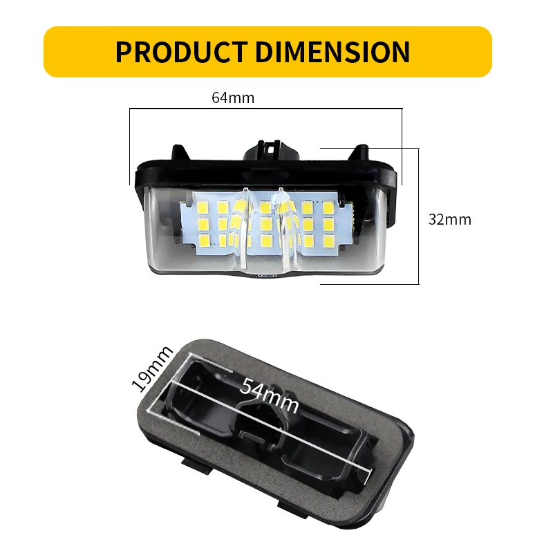 2PCS For Toyota Rav4 Prius XW50 ZVW35 ZVW50/51/55 Alphard AGH30/35 GGH30/35 Hybrid AYH30 Car Led License Number Plate Light Lamp