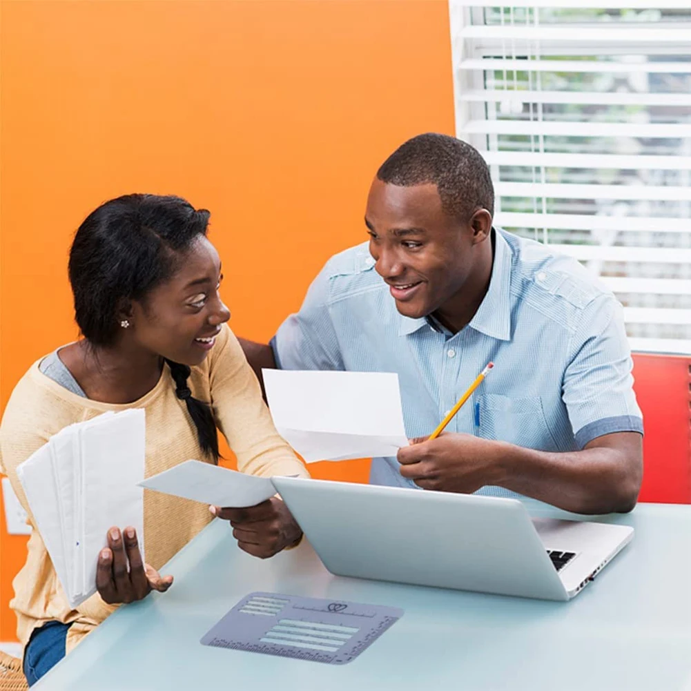 Righelli modello avanzati da 4 pezzi, righelli e modelli per quilting, buste, penne a pennello, creazione di biglietti di ringraziamento
