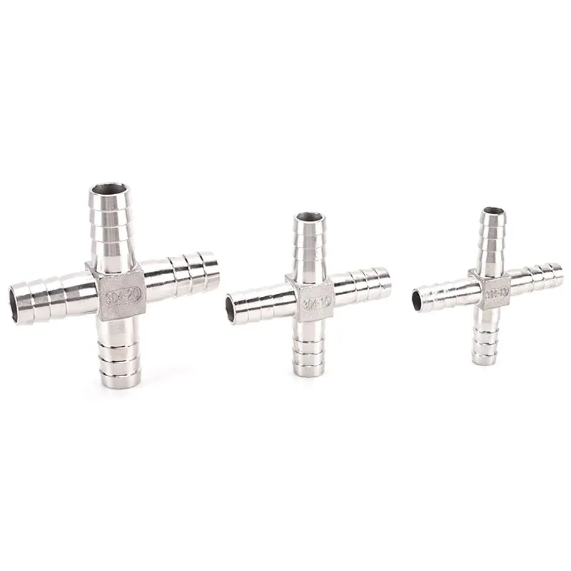 304 الفولاذ المقاوم للصدأ معبد رباعية الاتجاه المناسب عبر أربعة اتجاهات Greenhead انبوب ماء وصلة خرطوم محول الاتصال السريع #6