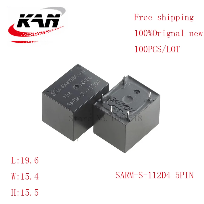 

Free shipping 100pcs Automobile relay SARM-S-112D4 12VDC 5A 14VDC 5PIN Original New