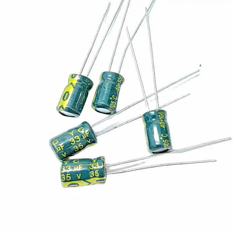 10pcs/lot Low ESR/Impedance high frequency 35v 33UF aluminum electrolytic capacitor size 5*7 33UF35V 20%