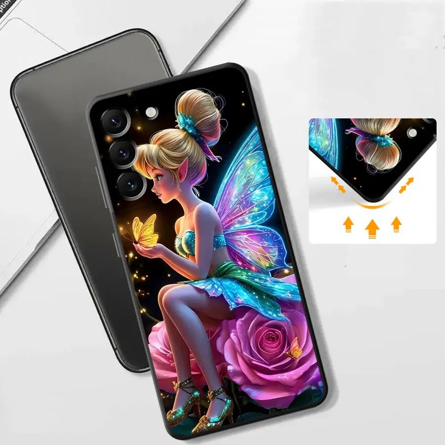 حافظة لهاتف سامسونج جالاكسي A73 A22 A25 A54 A72 A24 A56 A33 A25 A23 A53 A55 A35 A32 غطاء ناعم A26 A36 A34 ديزني تينكر بيل