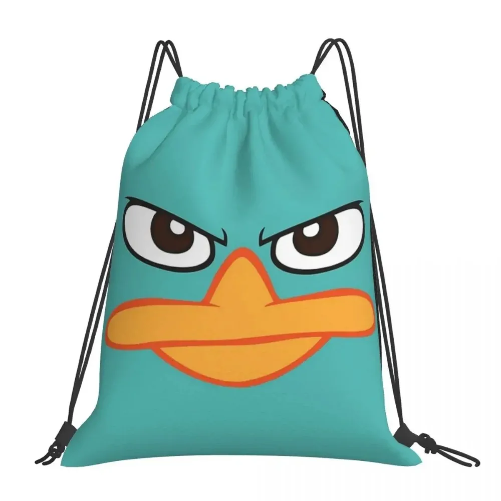 Perry the ornitorrinco máscara mochilas casuais sacos de cordão pacote bolso saco de esportes sacos de livro para homem mulher estudantes