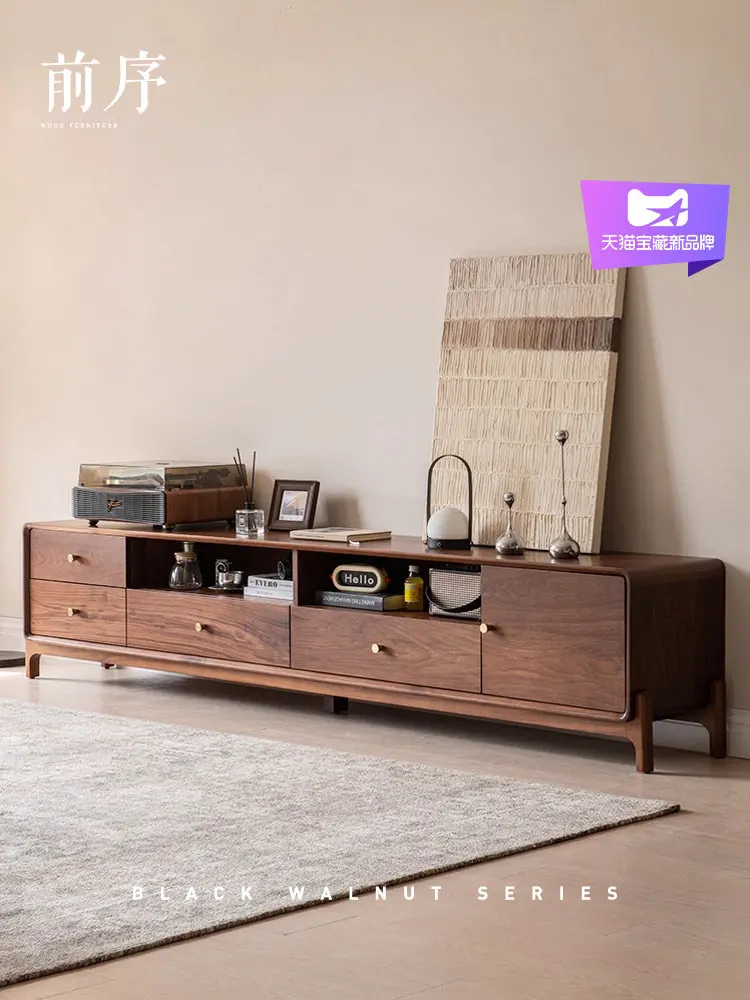 

Hxl black walnut tv stand and coffee table set with solid wood drawer base cabinet