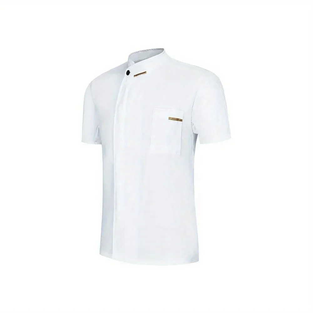 Quality Chef Waiter Uniform Short Sleeve Kitchen Restaurant Cook Chef   Shirt  Sushi Costumes Chef Coat