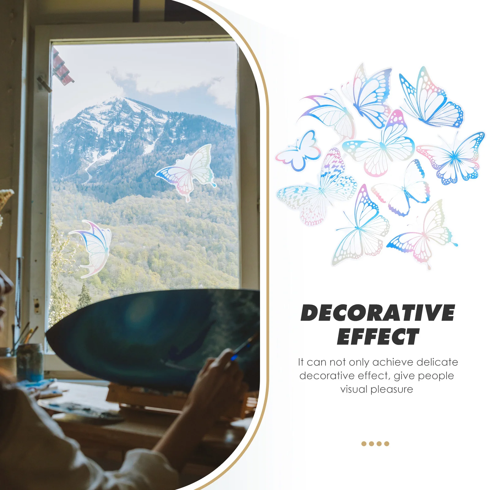 

Anti-collision Window Decals Summer Clings Pvc Stickers for Specify The Decorations Butterfly