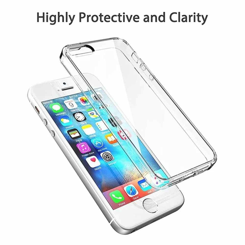 Funda de silicona para iPhone SE 5S 5, carcasa suave transparente y duradera, accesorios de cubierta trasera protectora para APPLE iPhone SE 5S 5