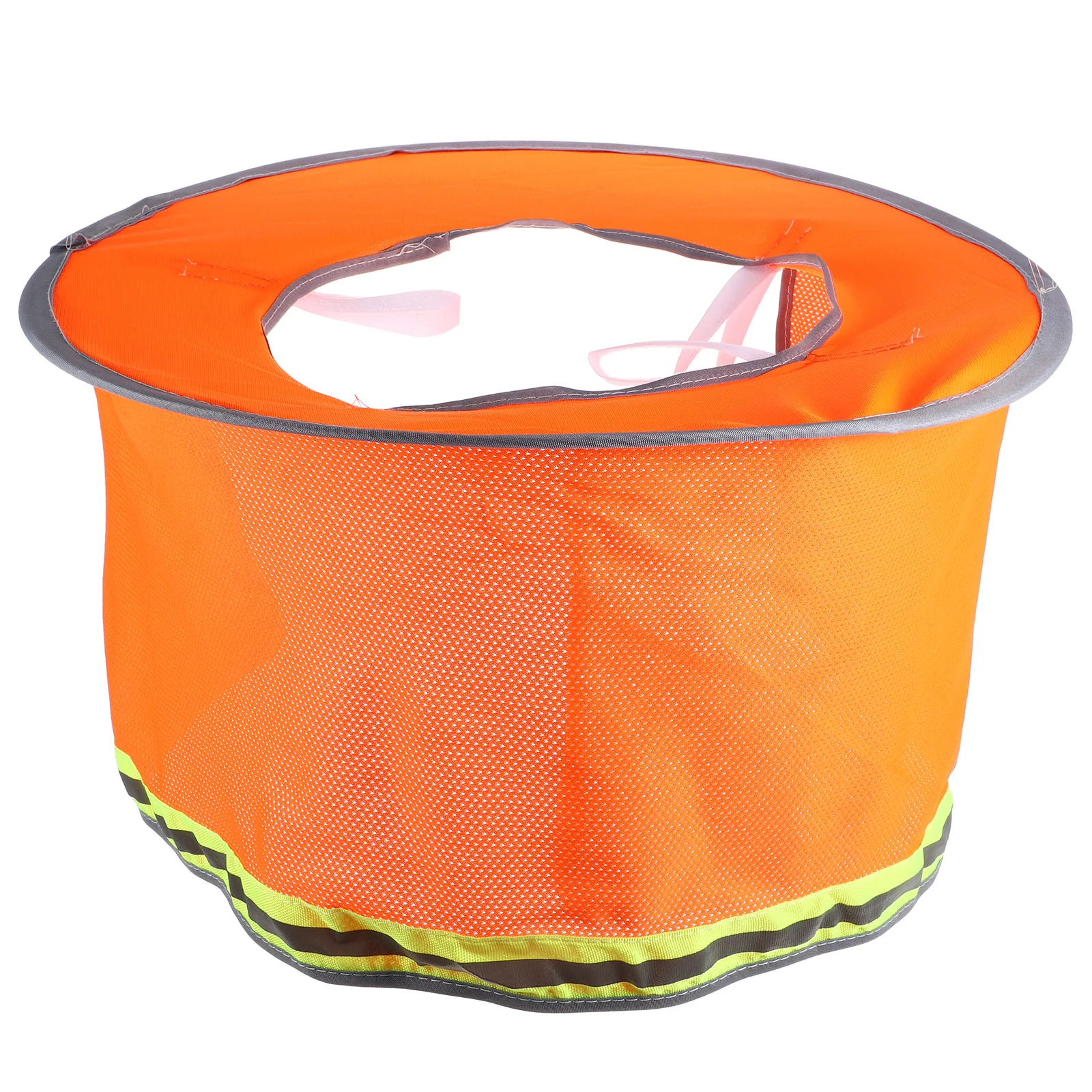 

1pc Sunscreen Safety Wide Brim Neck Protection Outdoor Construction Gardening Hard Hat Visor Full Mesh Orange Fluorescent