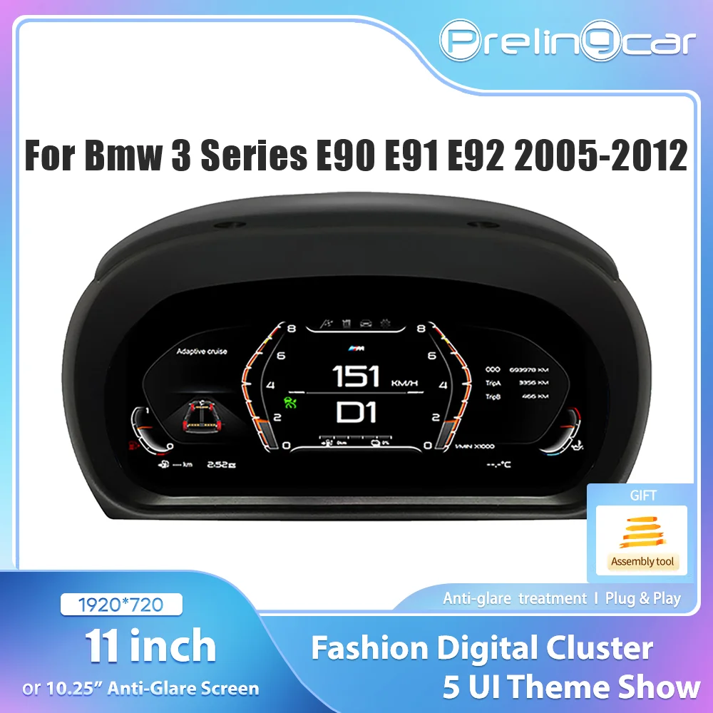 Cruscotto Digitale LCD da 11 Pollici per BMW Serie 3 E90 E91 E92 Anni 2005-2012