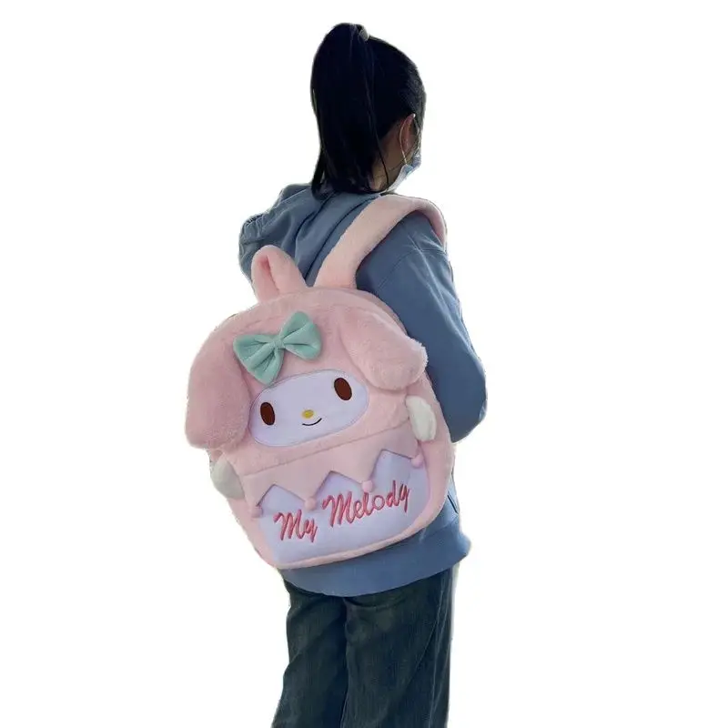 Kuromi Backpack,Anime Plush Schoolbag,Sanrio Hello Kitty Cute Large Capacity Stationery Pencil Case,Portable Travel Storage Bag