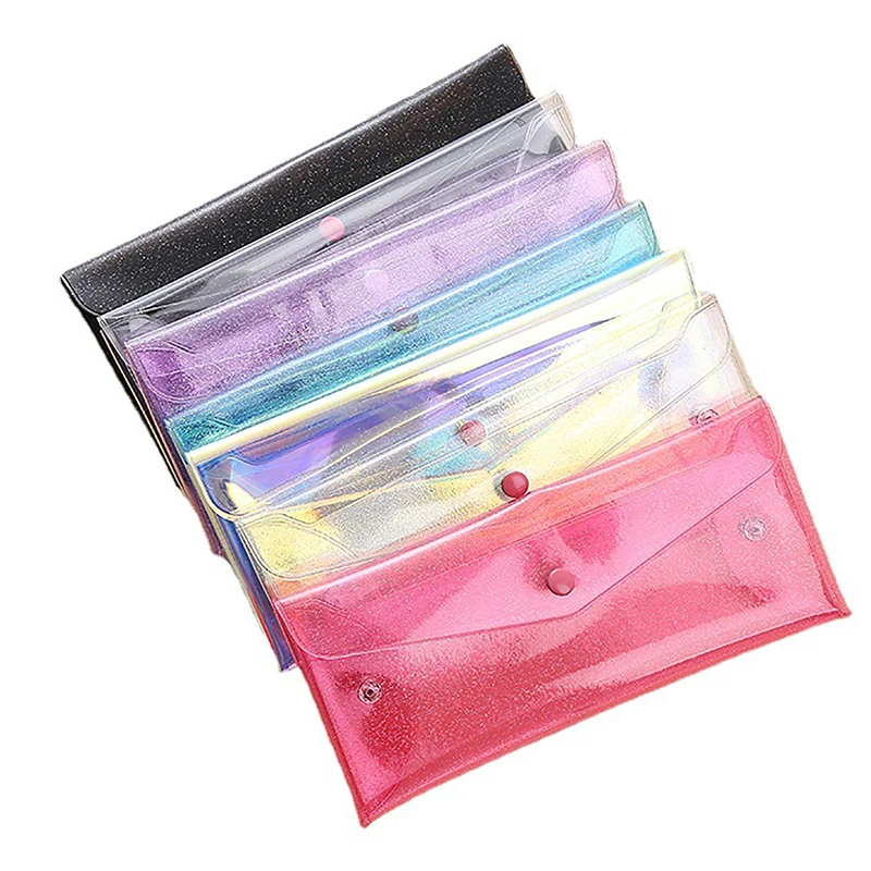 Transparent Laser Cosmetic Bag Makeup Case Coin Pencil Bag Pouch Cute Glitter Pencil Laser Pen Case School Bags For Girls