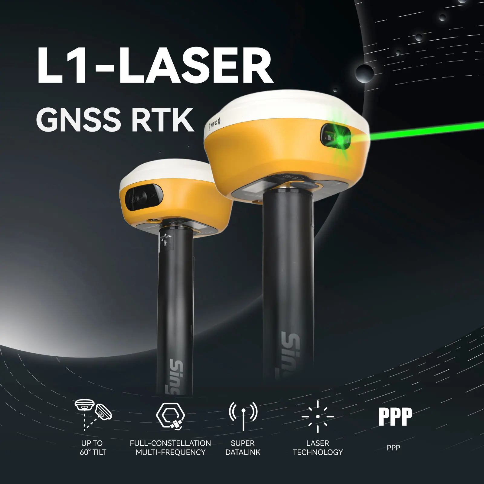 L1 Laser Receiver High Accuracy 1 Year Warranty Lifetime Tech Support Quick Shipping Stable Operation RTK Rover