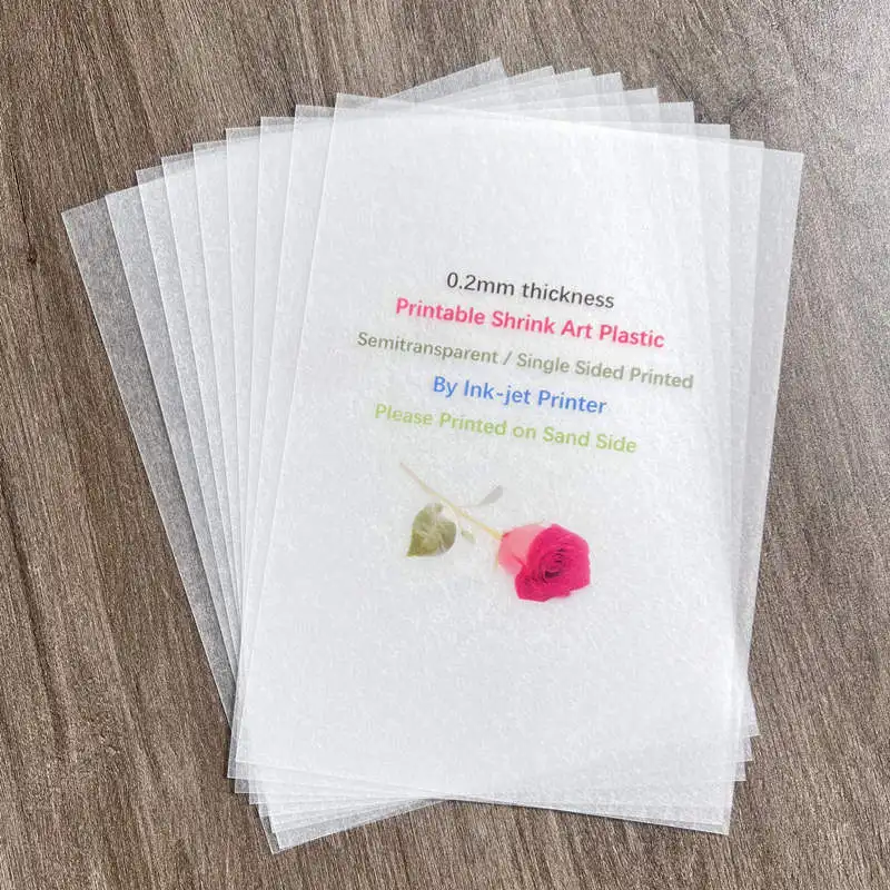 0.2mm Thickness Shrink Art Film Inkjet Printable A4 Paper Shrink Plastic Sheet Blank Single Double Sided Printed for DIY Charms