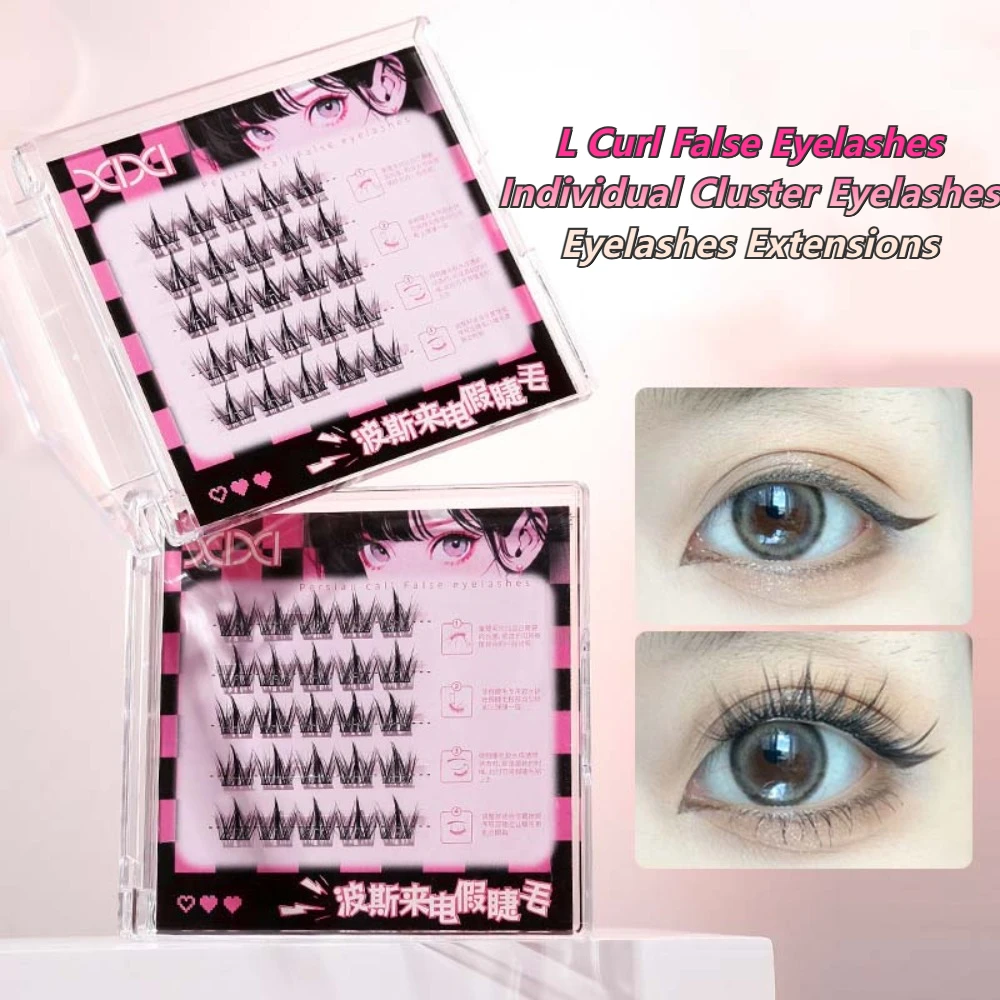 Segmentierte L-Locken-Falsche Wimpern zum Selbermachen, 7–12 mm, individuelle Cluster-Wimpern, große Kapazität, natürliche Wimpernverlängerungen