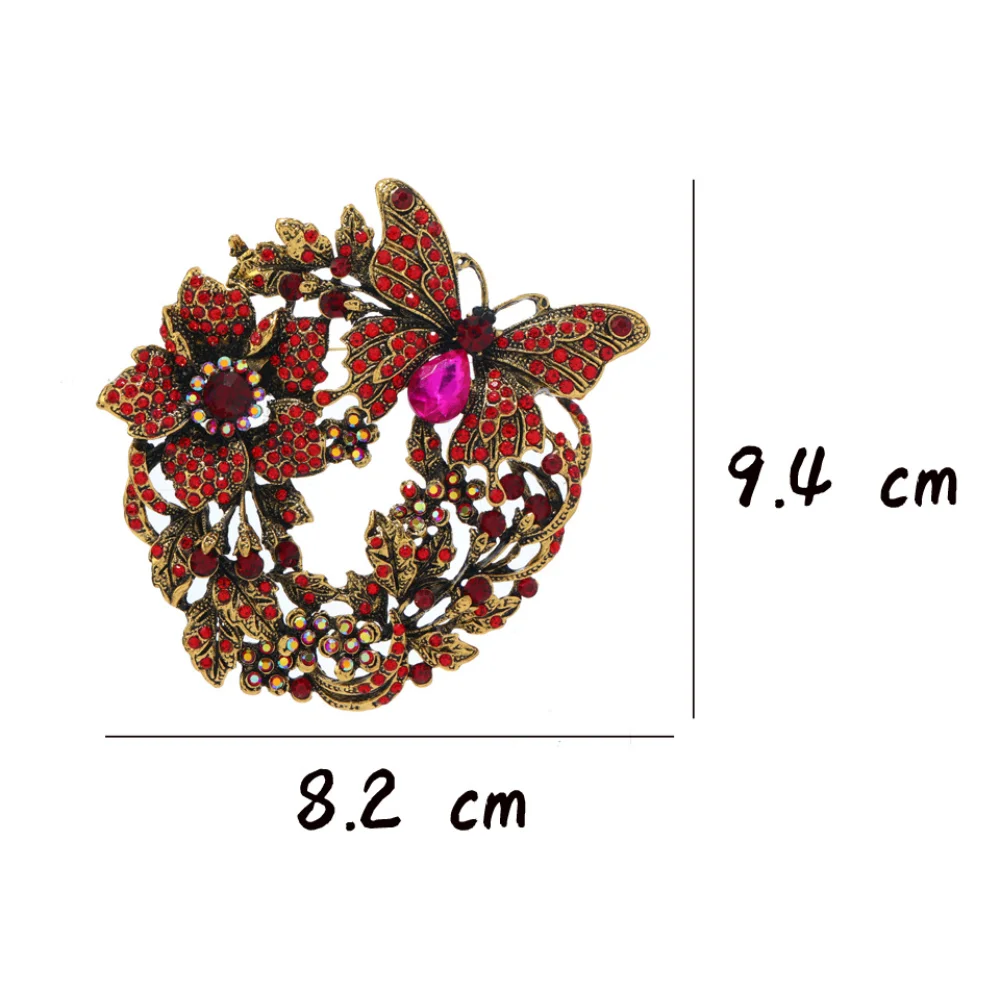 Vintage Vintage Butterfly Garland Brooch Baroque Style Butterfly Wreath Pin Workplace Commuting Suit Coat Temperament Accessory
