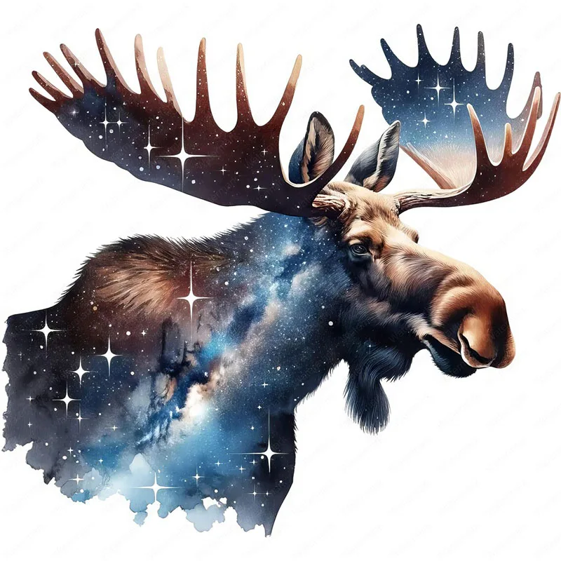 T2109#Natural Moose Self-Adhesive Wall Sticker, Durable Material, Perfect for Home Wall Decor, Aesthetic Room Decoration