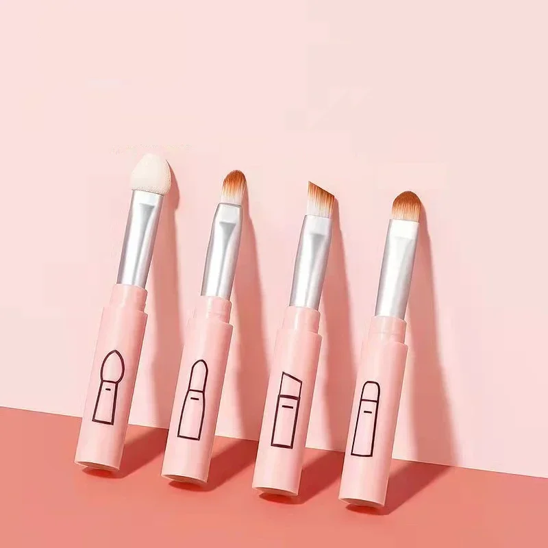 4 في 1 مجموعة فرش ماكياج متعددة الوظائف أداة ماكياج انفصال الشفاه عينيه فرشاة الإسفنج عينيه فرشاة للسفر المنزل