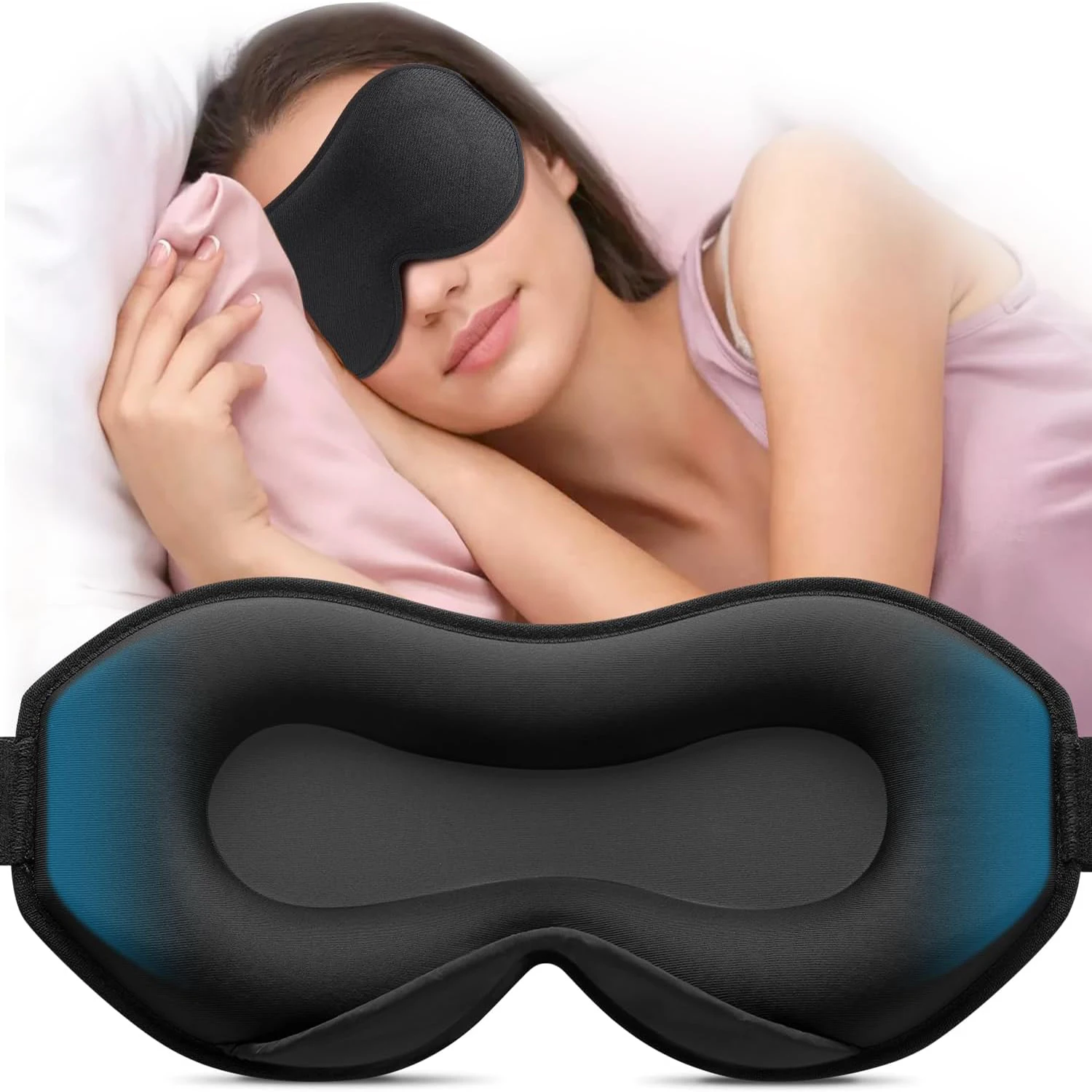 

Sleep Mask Side Sleepers 3D Soft Comfortable Eye Masks for Sleeping Kids Adjustable Strap Blindfold With Ear plug Travel Nap