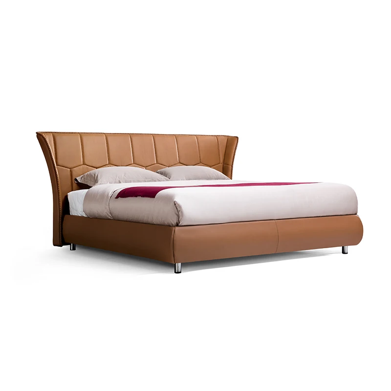 

Custom upholstered leather headboard large headboard luxury Italian modern standard panel bed