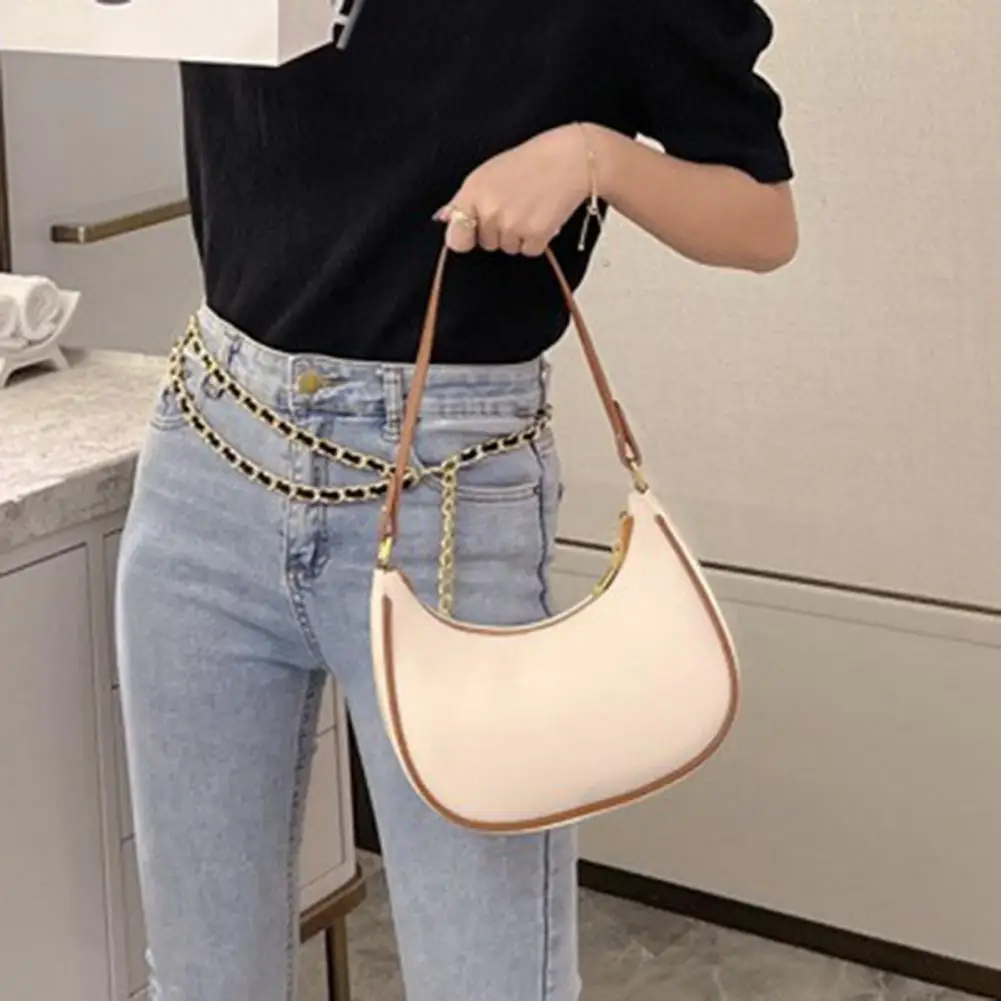 Eye-catching Cross-body Bag Trendy Faux Leather Women's Shoulder Bag with Zipper Closure Lightweight Handbag for Girlfriend